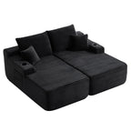 69" Cloud Sectional Couch, L-Shape Chaise with R-Shape Chaise