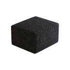 No Assembly Required Sofa Ottoman in Black Plush Corduroy