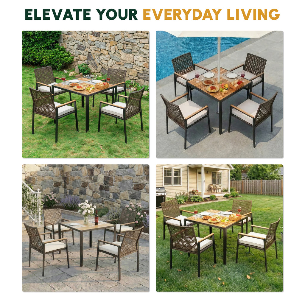 All Weather 5-Piece Patio Dining Table Set