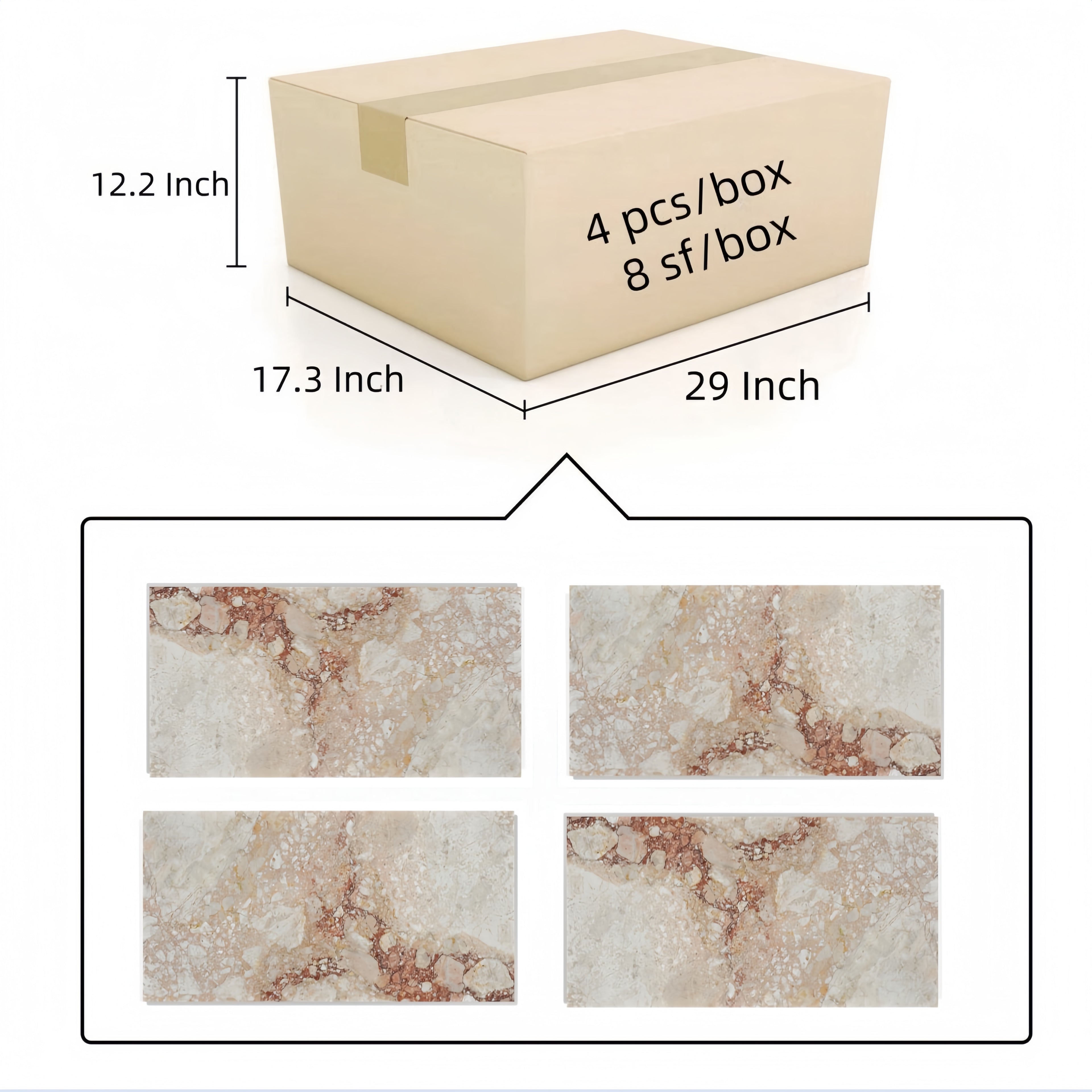 12x24 Pink Natural Marble Polished Tiles