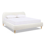 Roman Curved Headboard Upholstered Platform Bed, King