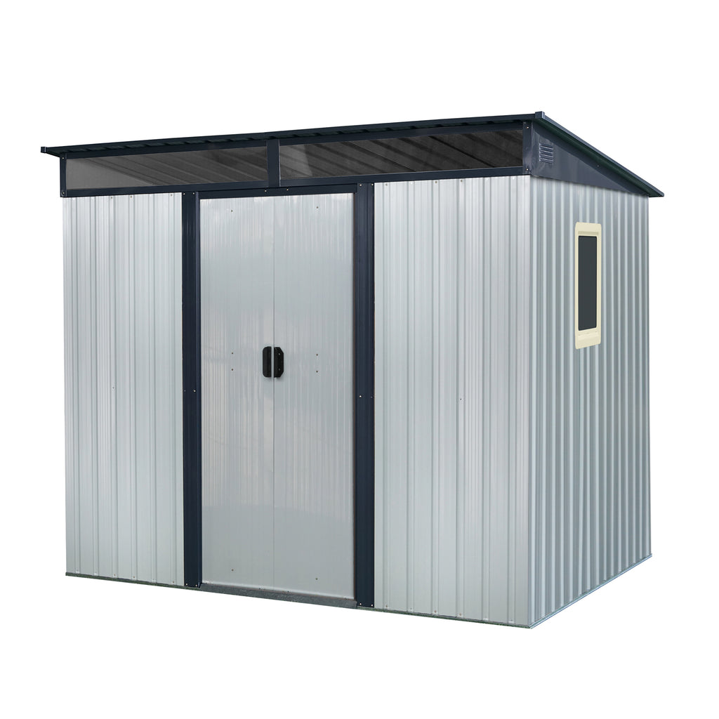 8 ft x 6 ft Outdoor Metal Storage Shed with Window