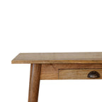 Solid Wood Mini Nordic Style Writing Desk, Oak-ish, 1-Drawer, Nordic Legs