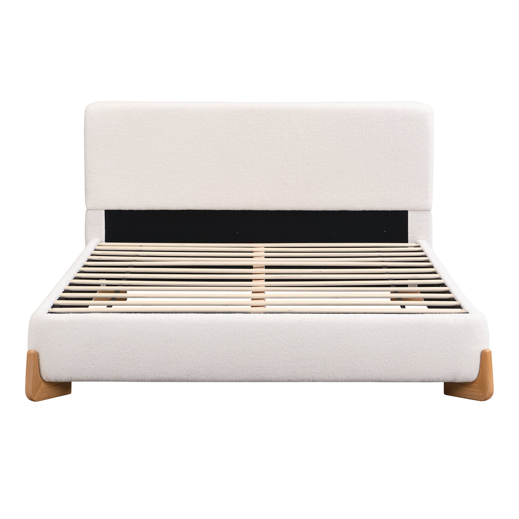 Elegant Boucle Upholstered Bed