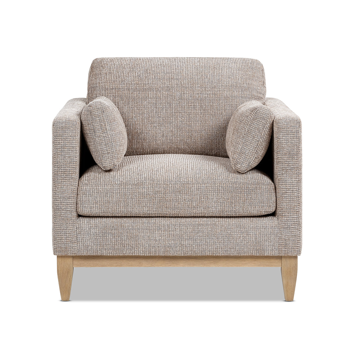 Knox 36" Modern Farmhouse Arm Chair, Stone Taupe Chenille