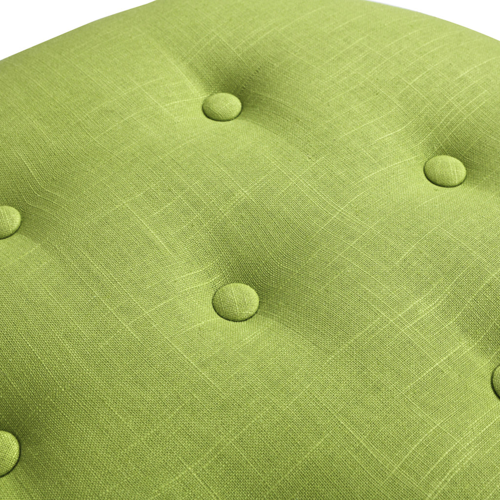 Yolanda 24" Round Upholstered Accent Ottoman, Green