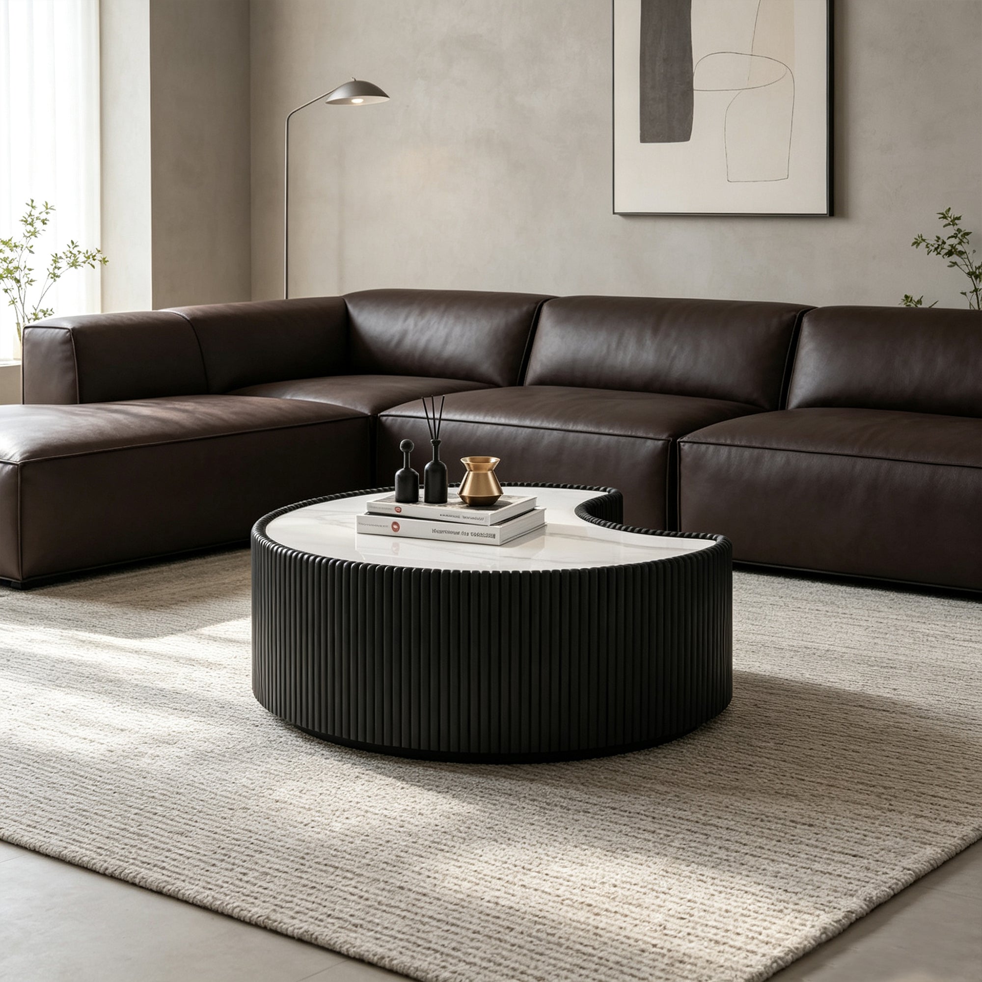 Light Sintered Stone Top Coffee Table