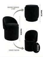 Upholstered Makeup Stool with Storage