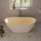 61 Inch Freestanding Solid Surface Soaking Bathtub