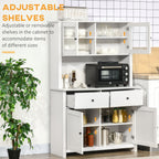 HOMCOM 63.5" Kitchen Buffet with Hutch