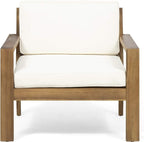 Outdoor Acacia Wood Club Chairs with Cushions