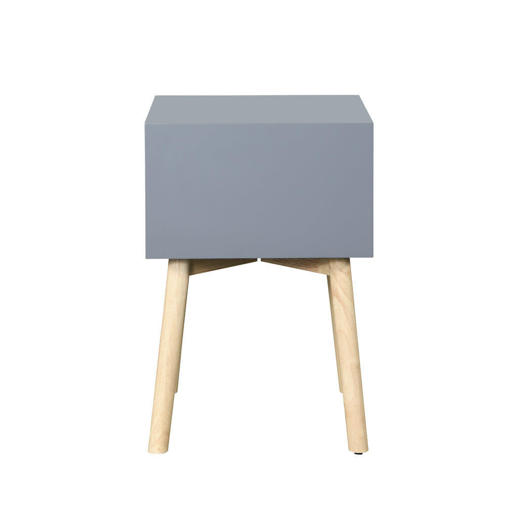 Mid-Century Modern Side Table with 2 Drawers