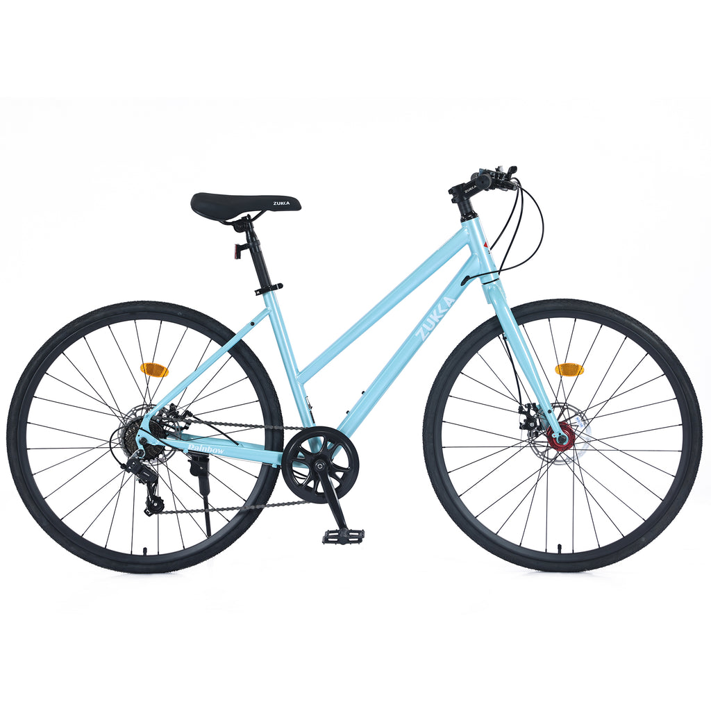 7 Speed Hybrid Bike Disc Brake 700C City Bicycle