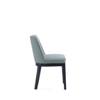 Gansevoort Wood Vegan Leather Dining Chair in Pewter - Set of 2