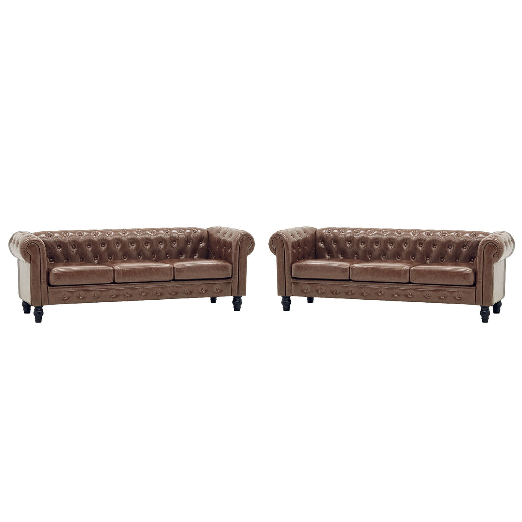 FX-P80PB-PUBR-2PC Chesterfield Sofa Set
