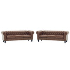 FX-P80PB-PUBR-2PC Chesterfield Sofa Set