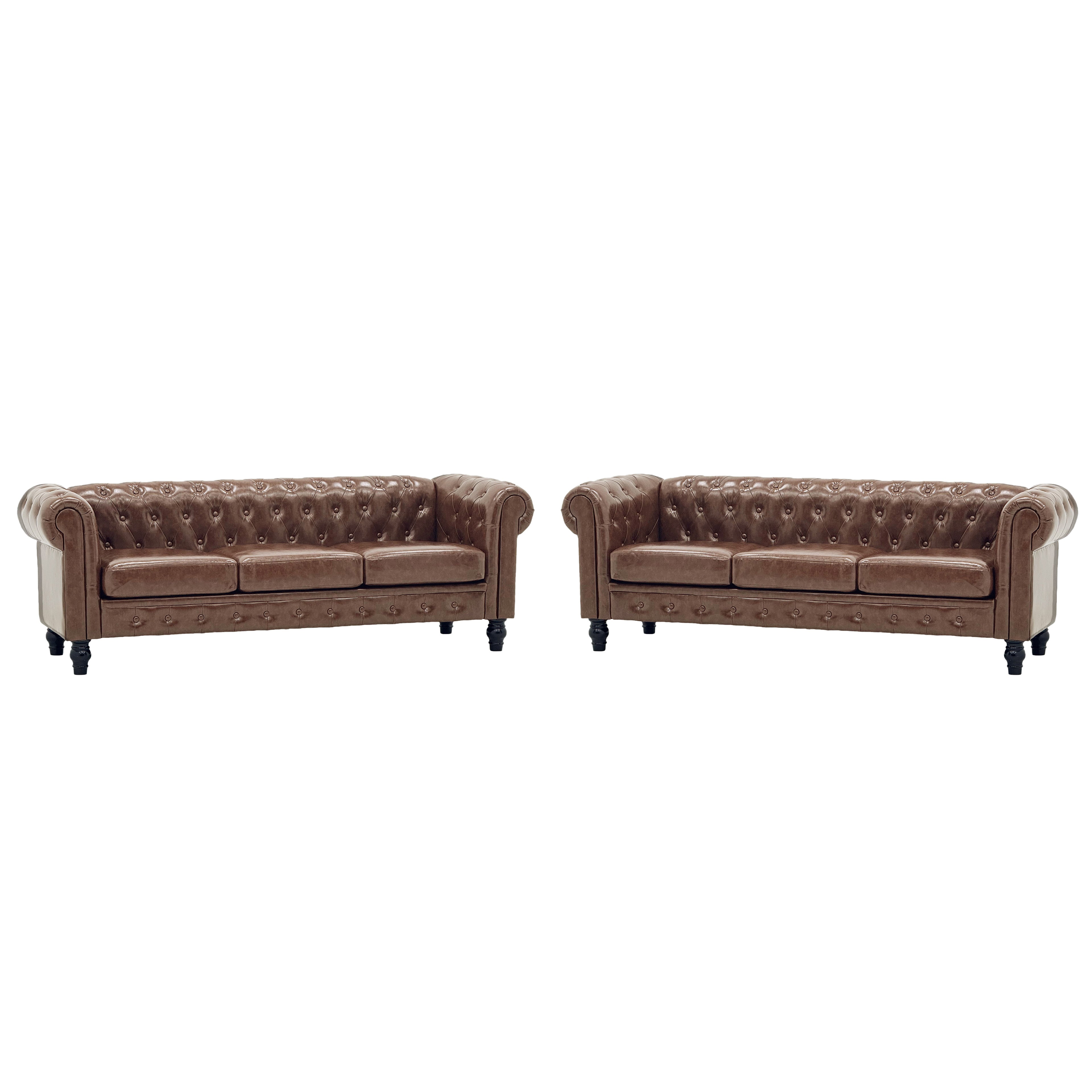 FX-P80PB-PUBR-2PC Chesterfield Sofa Set