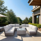 Fully Assembled 6-Seat Patio Wicker Sectional with Cushions