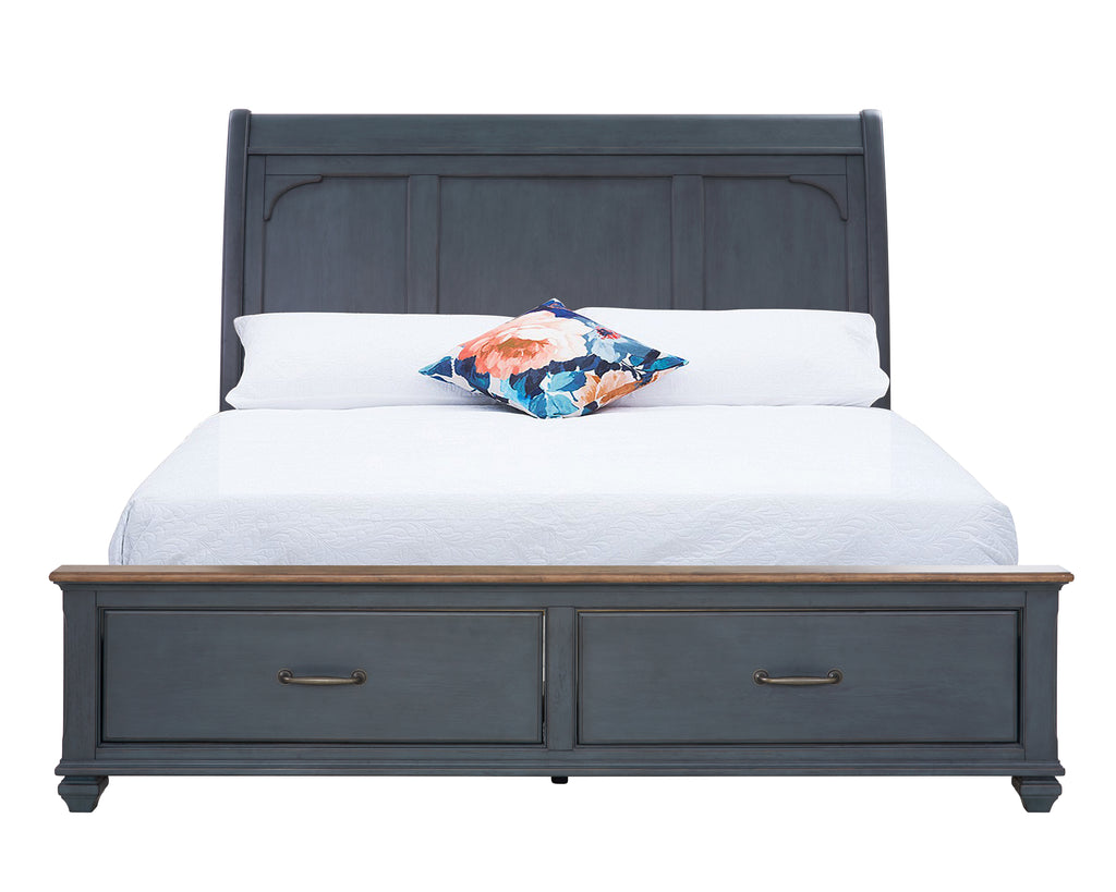 America King Size Sleigh Bed, Corduroy