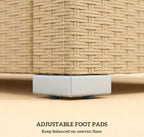 Outdoor Rattan Sofa with Cushions and Throw Pillows