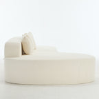 Boneless Curved Sectional Sofa with Pillows - White