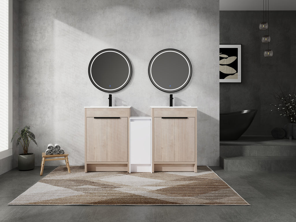 60 Inch Freestanding Bathroom Vanity with Ceramic Sink