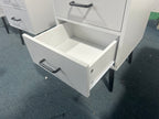 2-Drawer Nightstand with Metal Legs and Metal Handles