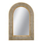 24.2"x36" Woven Texture Decorative Arched Mirror