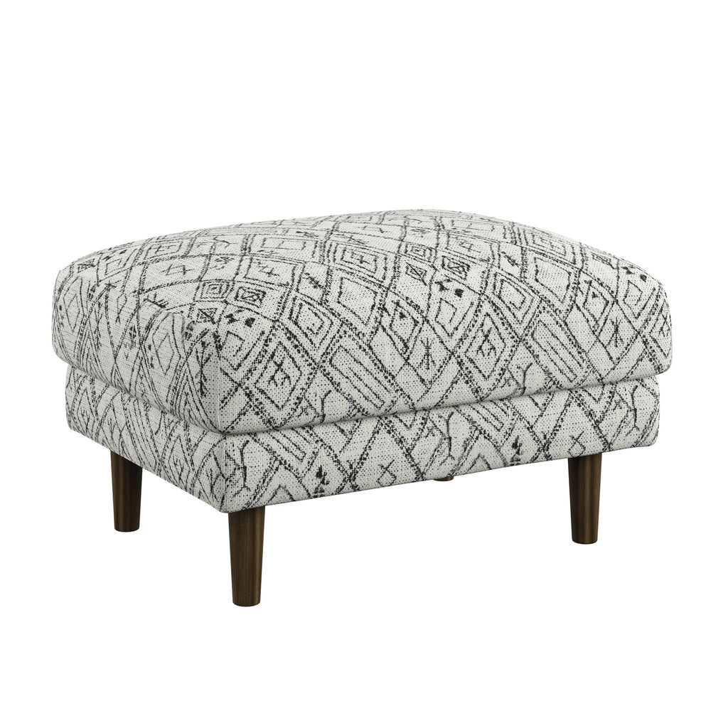 Black Abstract Ottoman