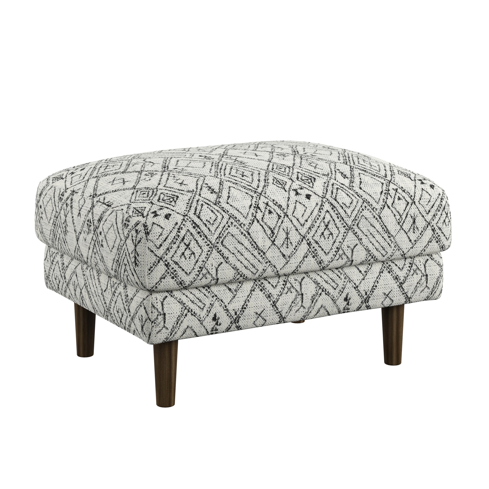 Black Abstract Ottoman