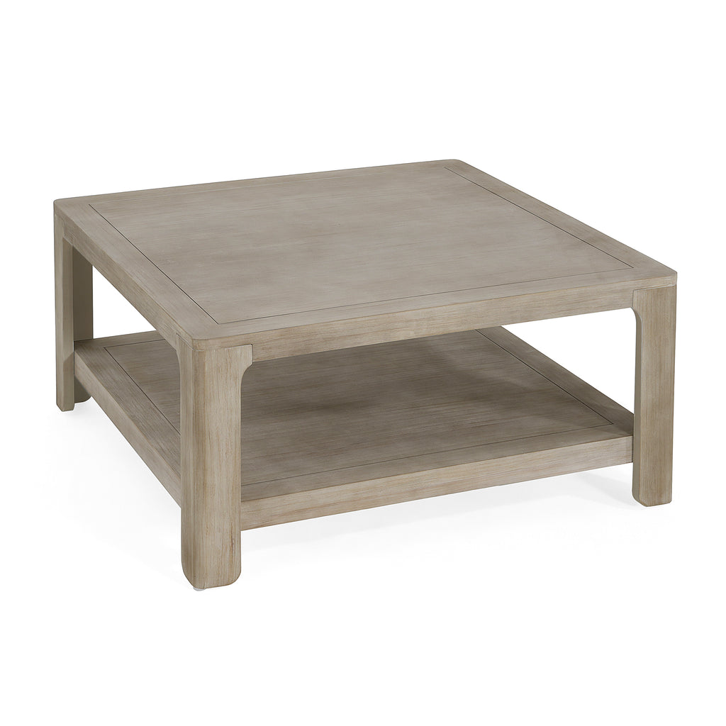 Square Coffee Table With Storage, Light Ash, 34-Inch