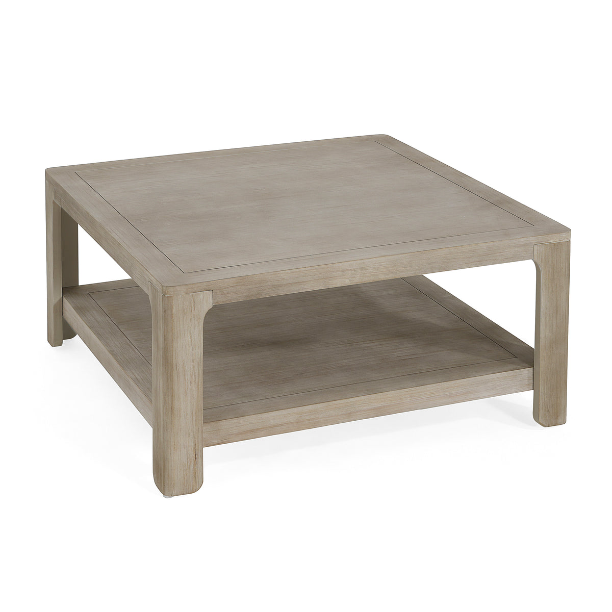 Square Coffee Table With Storage, Light Ash, 34-Inch