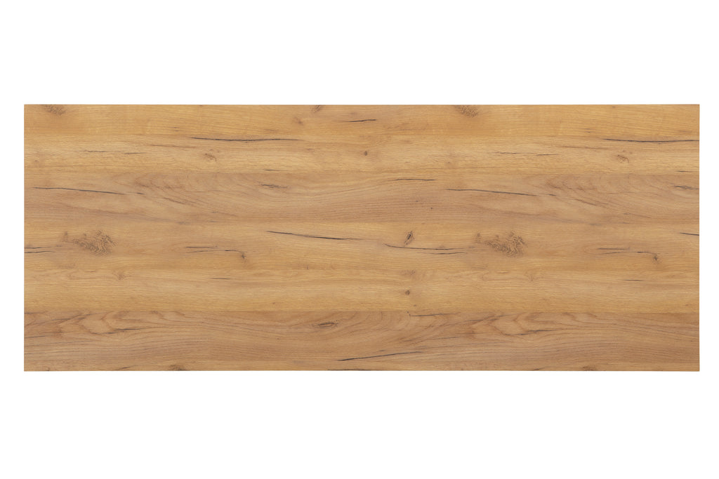 Golden Oak Desk with 4 Storage Shelves, 60-Inch Wide