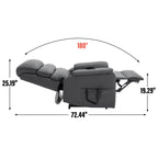 Grey Cat-proof Leather Dual Motor Power Lift Recliner Chair