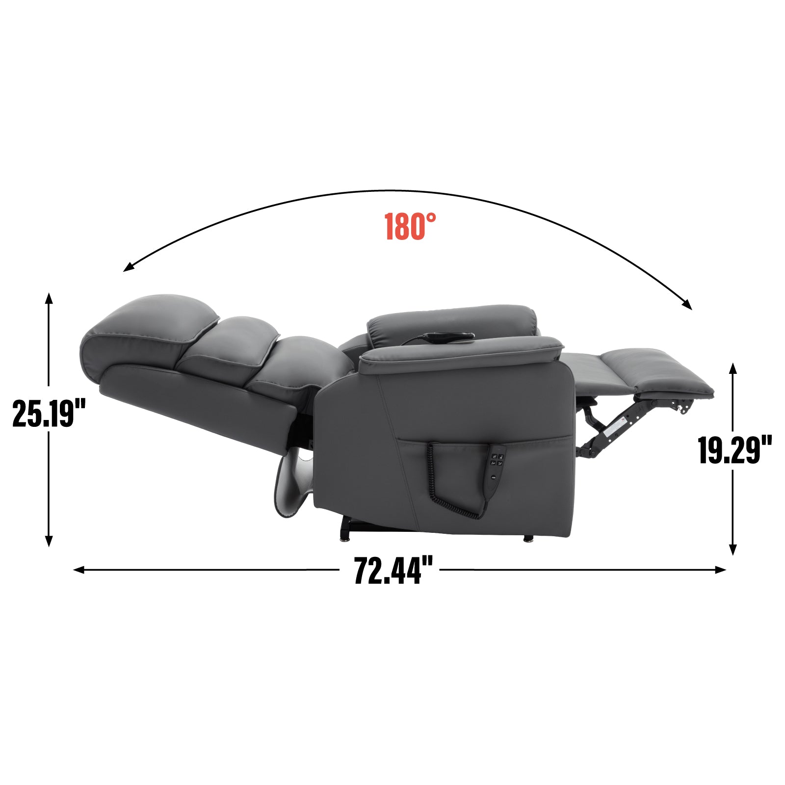 Grey Cat-proof Leather Dual Motor Power Lift Recliner Chair