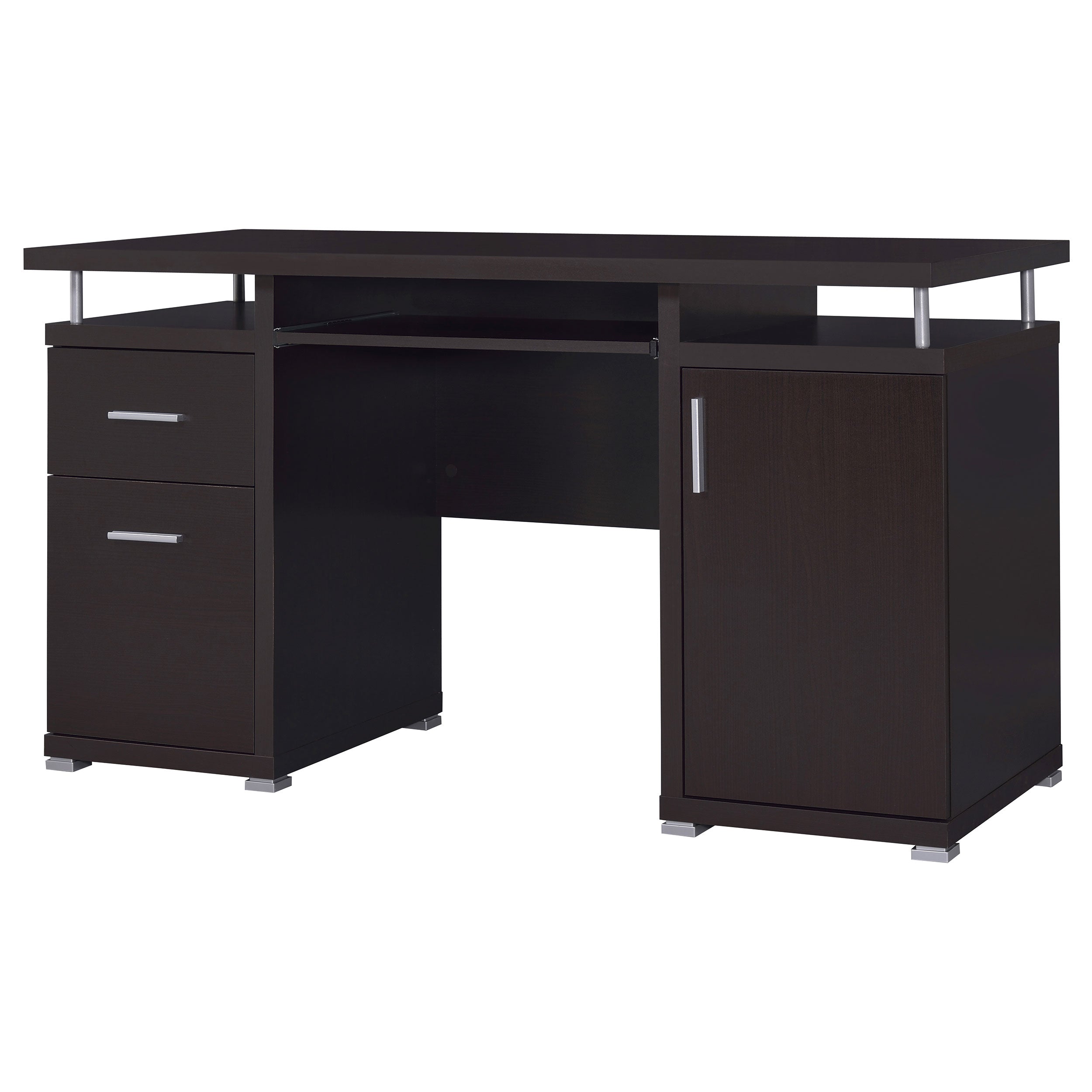 Rochelle Cappuccino 2-Drawer Office Computer Desk