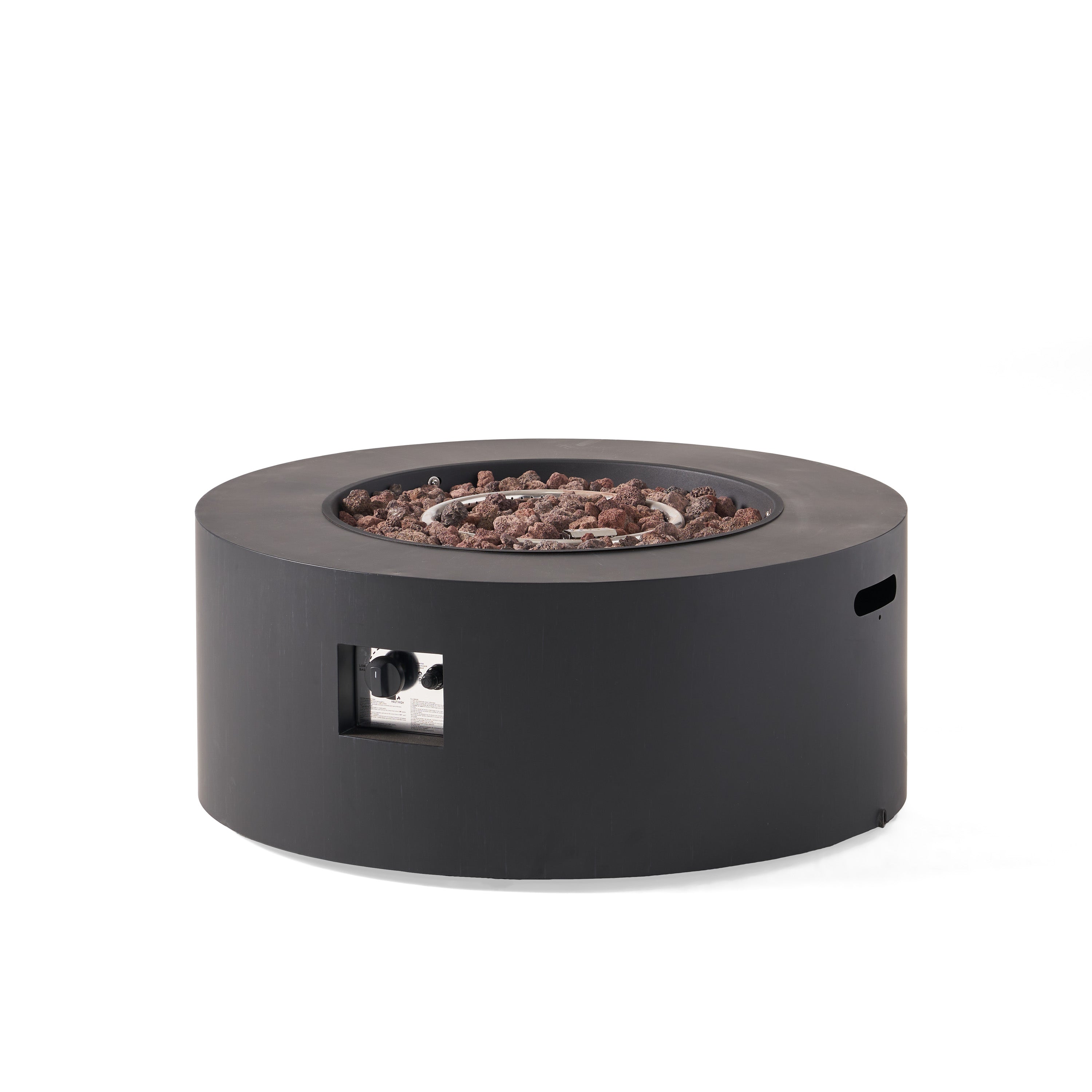 32" Patio 40,000 BTU Round Iron Propane Fire Pit, Dark