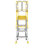 4 Step 375lbs Aluminum Rolling Platform Ladder