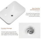 Ceramic Undermount Bathroom Sink 22.05" x 15.36" x 6.7"