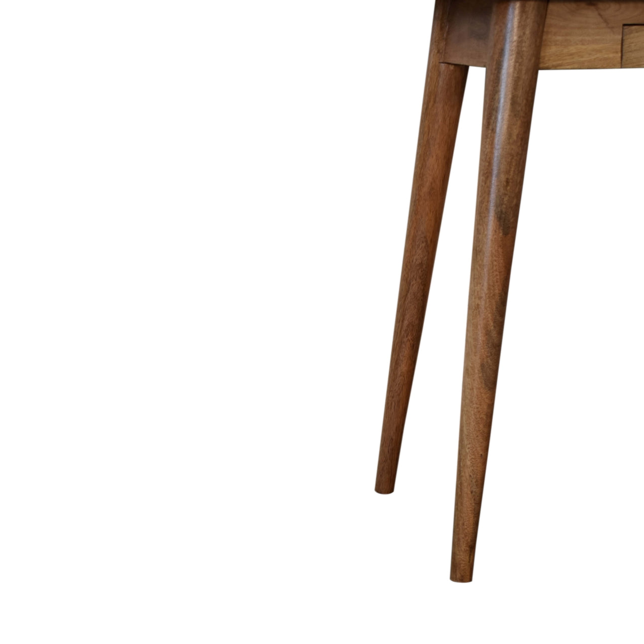 Solid Wood Mini Nordic Style Writing Desk, Oak-ish, 1-Drawer, Nordic Legs
