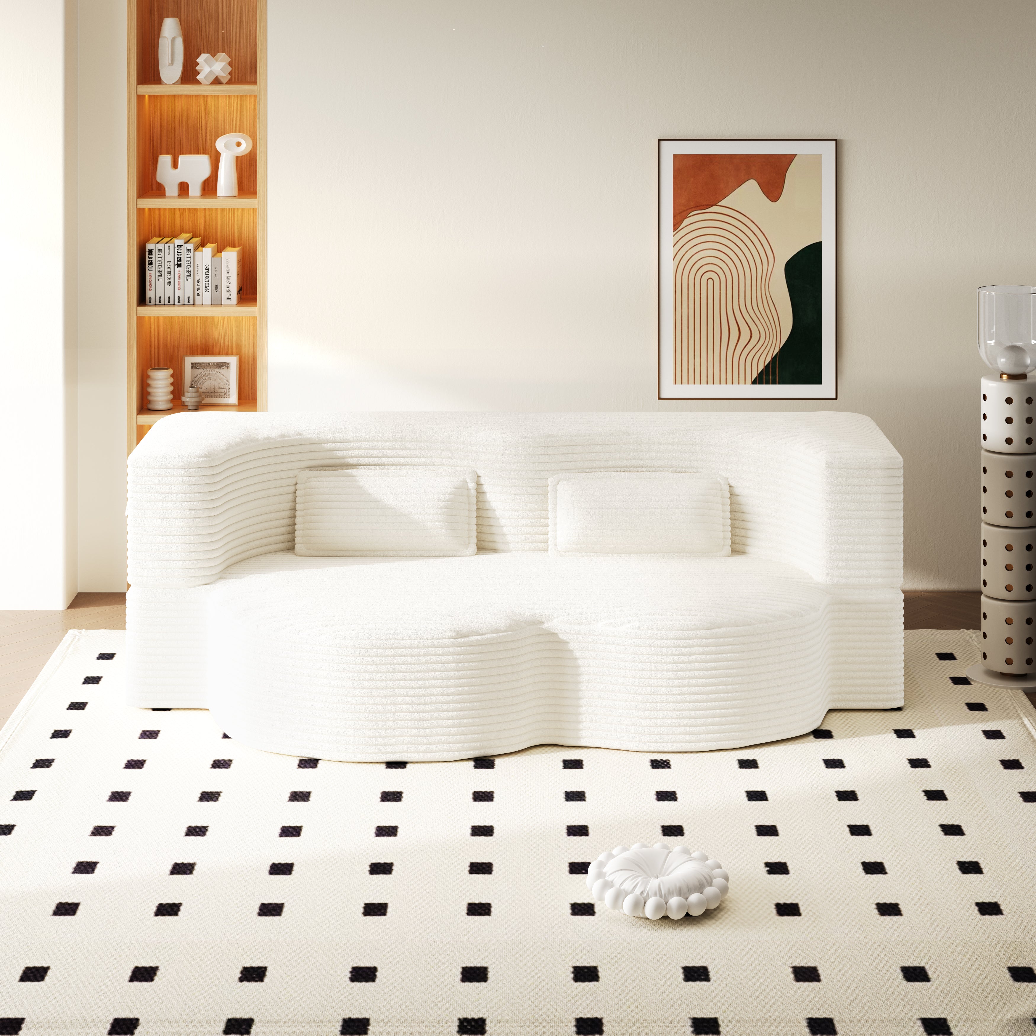 Modern Floor Sofa with 2 Pillows