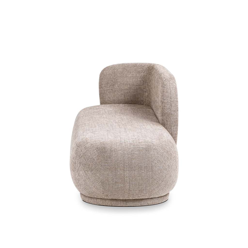 Aire 75" RAF Modern Rounded Chaise Lounge, Stone