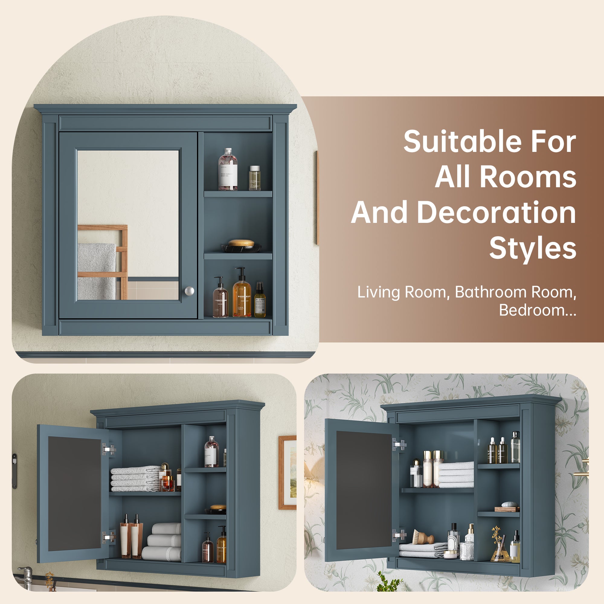 30" x 28" Medicine Cabinet with Mirror