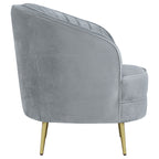 Grey Velvet Accent Chair