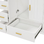48" Bathroom Vanity Base Cabinet with Soft-Close Double Doors & 9 Smooth Drawers