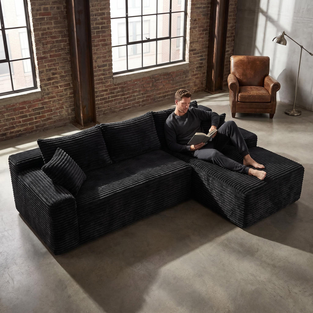 106.3" Cloud Modular Sectional Sofa Couch with L-Shape Chaise