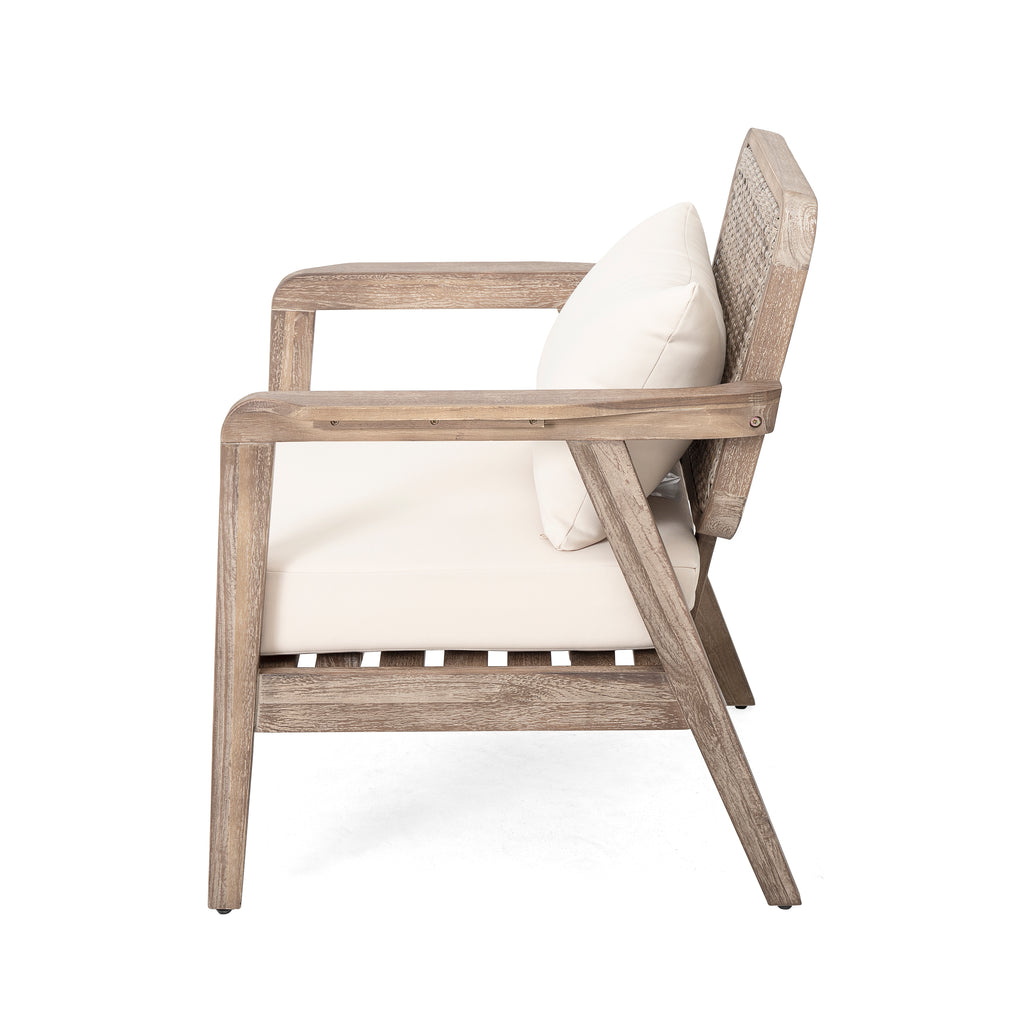Set of 2 Outdoor Acacia Wood Patio Club Chairs