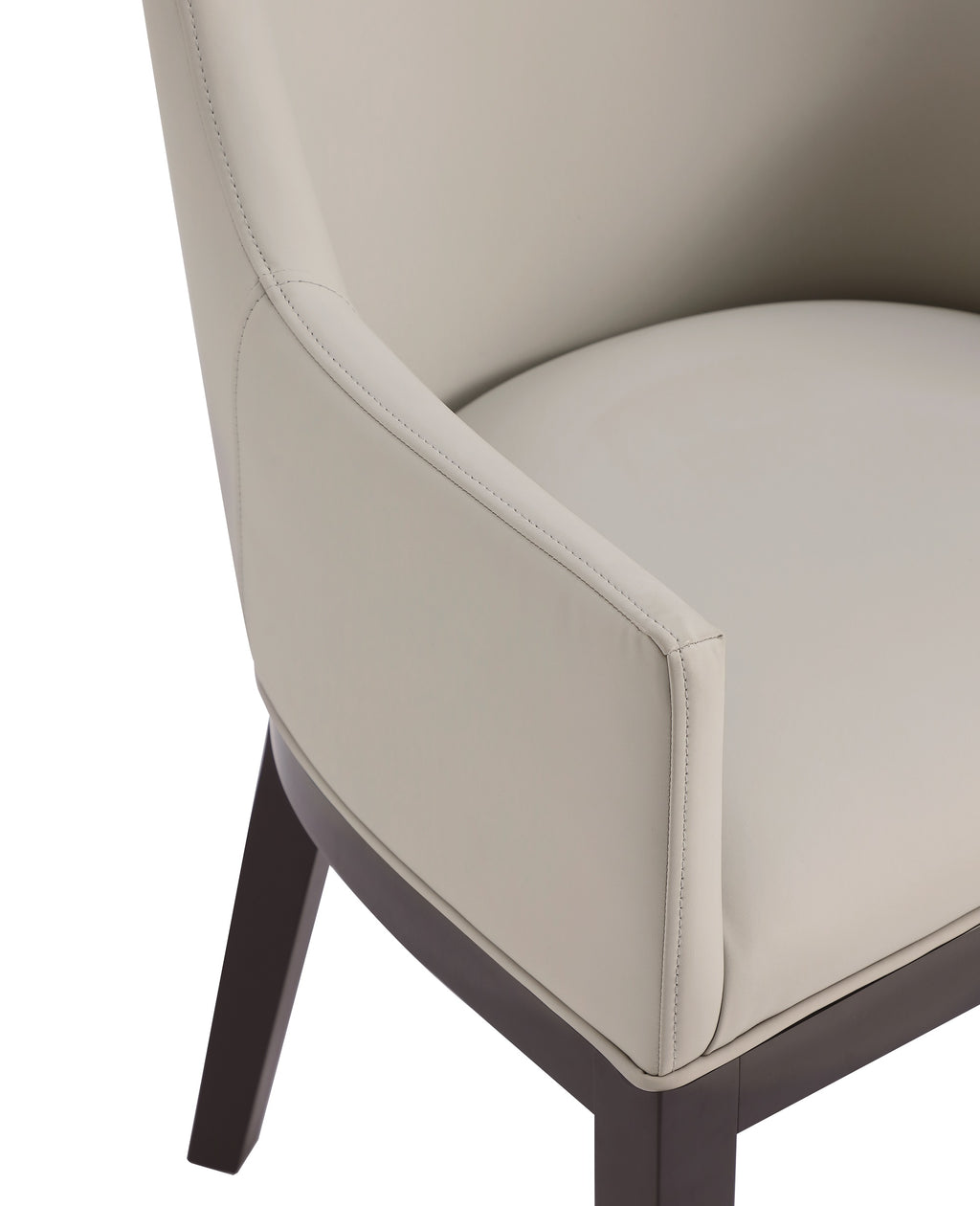 Gansevoort Wood Vegan Leather Armchair in Stone