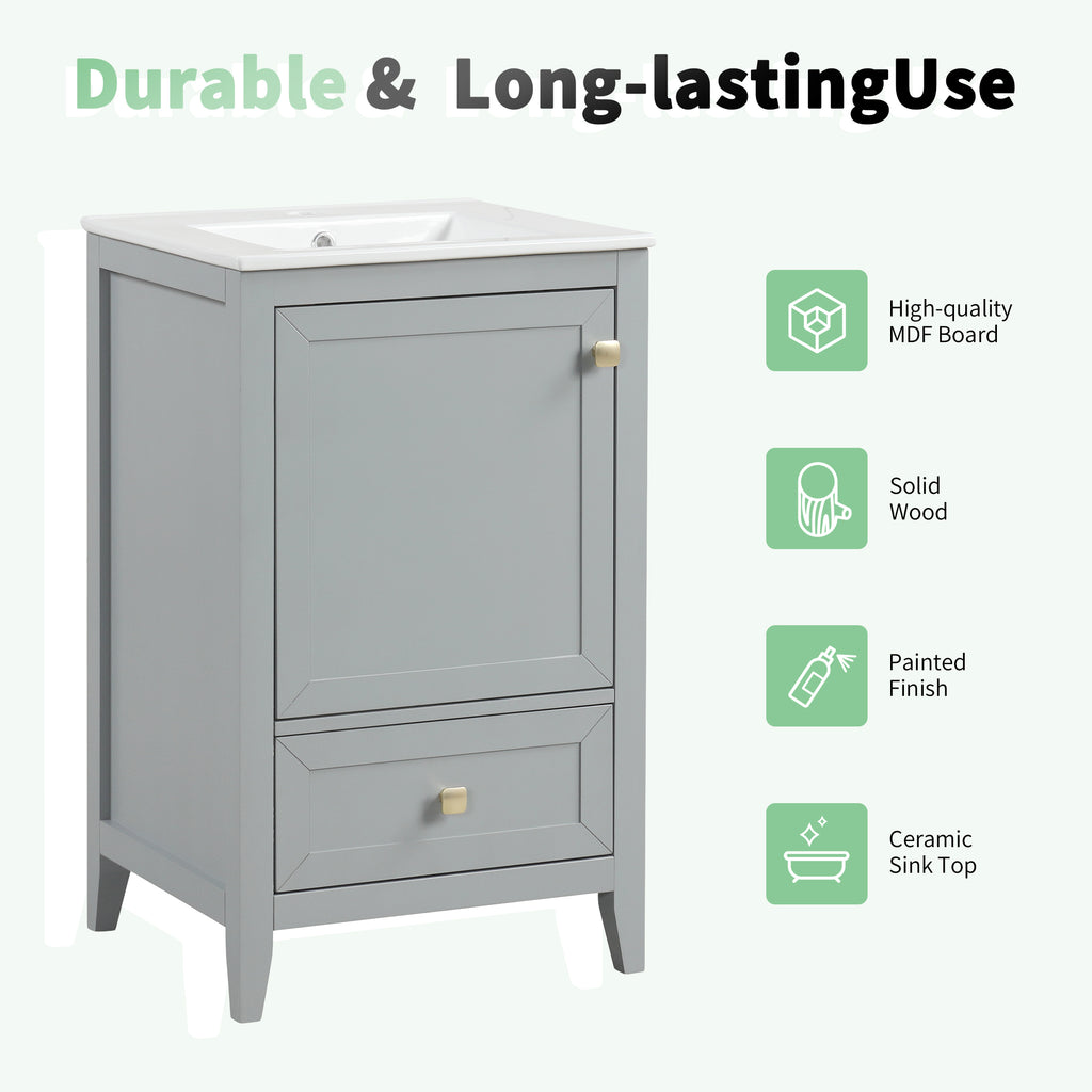 20" Bathroom Vanity with Sink and Soft Closing Door