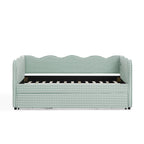 Cozy Gingham Daybed with Trundle Twin Size Sofa Bed